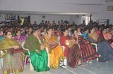 15. Teachers and students viewing film at D B Girls' College